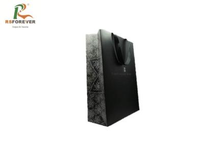 China Luxury Paper Shopping Custom Printed Bags With Handle Black Printed 210gsm for sale