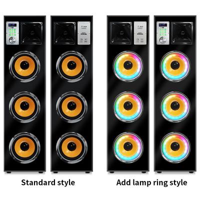 China Dual 10 Inch Wooden Active Speaker Pair Big Power 300W With RGB Flashlights for sale