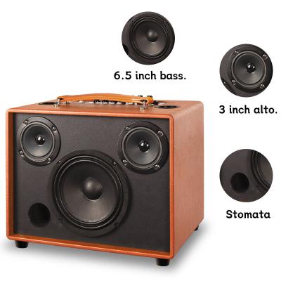 China OEM Portable Wooden Speaker 60W Bluetooth Speaker With Microphone for sale