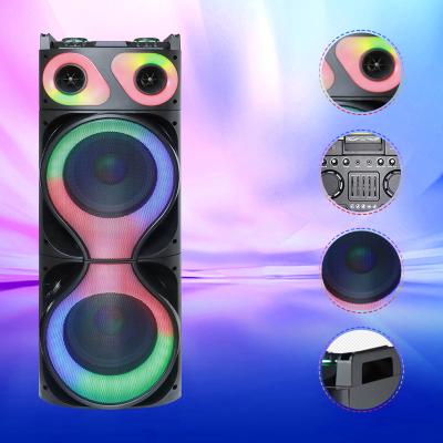 China AC 220V Party Bluetooth Box Speaker Double 12 Inch 80W RMS With Lights for sale