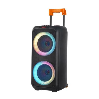 China Portable Strong Bass Bluetooth Speaker Double 8 Inch Party LED Speaker for sale