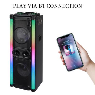 China Super Bass LED Party Bluetooth Speaker Box Powerful Sound Double 10 Inch for sale