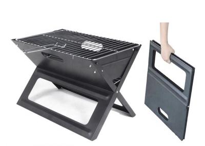China Black Steel Cool Camping Punch Press Stamping 45cm Dia Portable Folding Charcoal Barbecue Grill for sale