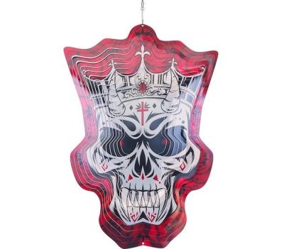 China Halloween Earl Rose Metal Wind Spinner 3D Spin Metal Hanging Ornaments for sale