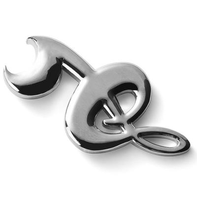 China Silver Plating Zinc Alloy Metal Bottle Opener 73*40mm Music Notes Design for sale