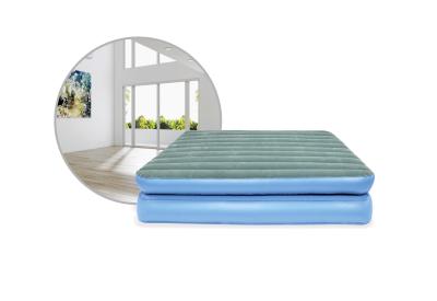 China King Twin Size Blow Up Air Bed Mattress Flocked Elevated Inflatable Outdoor Furniture for sale