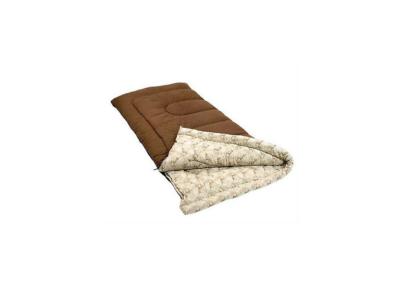 China Rectangular Down Mountain Sleeping Bags 100% Cotton Brown Flannel Envelope Sleeping Bags for sale