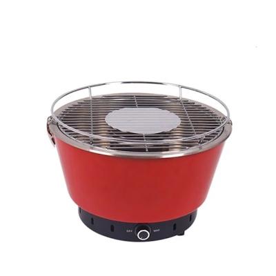 China 35X24.5CM Portable Outdoor Red Metal Steel Charcoal BBQ Grill With Adjustable Ventilation for sale
