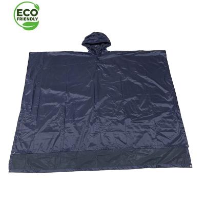China Custom 50*80'' RPET Unisex Reusable Raincoat Blue Eco Friendly Accessories Outdoor for sale