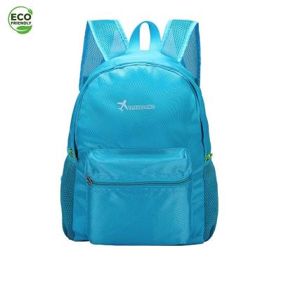 China Reflective Foldable Travel Mountain Climbing Backpack RPET Oxford Diamond Mesh Polyester for sale