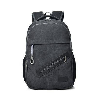 Китай 30*18*48CM Custom Outdoor Casual Design 16OZ Черный водонепроницаемый хлопковый рюкзак для путешествий на холсте продается