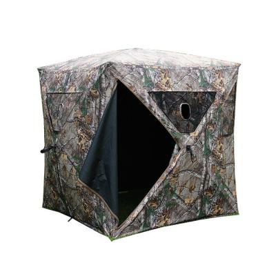 China Camouflage PU Coated 210D Polyester Waterproof Hunting Tent Windows 1 - 2 Person 147*147*170CM for sale