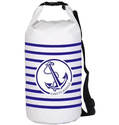 China 15L PVC Tarpaulin Waterproof Travel Bag With Adjustable Webbing Shoulder Strap for sale