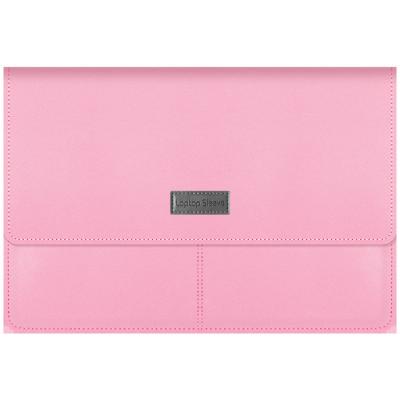 China 13'' Pink PU Protective Sling Bag Closure Flap Velcro For Notebook Carrier Protector en venta