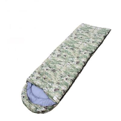 China Waterproof 200GSM Hollowfiber Mountain Sleeping Bags Camouflage Envelope Design for sale