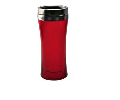 China 700ML Red Double Wall Plastic Water Bottle Stanless Steel Hot And Cold Water Bottle 1ltr for sale