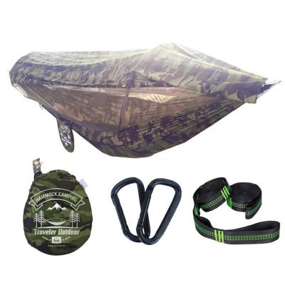 China Outdoor Lightweight Portable Mosquito Proof Camouflage 70D Ripstop Nylon Camping Hammock 270*140CM en venta