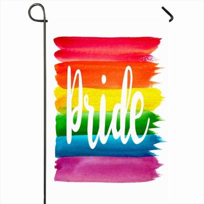 Chine Bannière faite sur commande de jardin de Gay Pride d'arc-en-ciel de la vente en gros 100D de drapeau de publicité extérieure de polyester de chaleur d'impression chaude de transfert à vendre