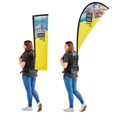 China Backpack Polyester Outdoor Teardrop Flags Promotional Teardrop Banners Aluminum Pole for sale