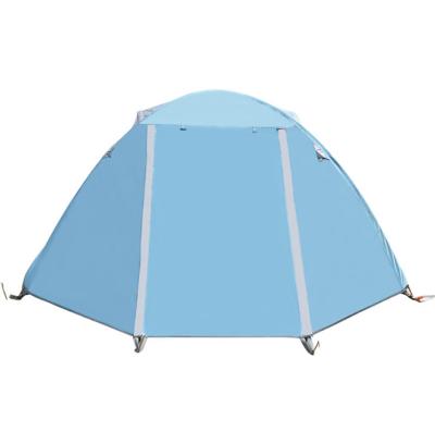 China PU2000mm Wind And Rain Proof Outdoor Camping Tents 190T Polyester Blue for sale