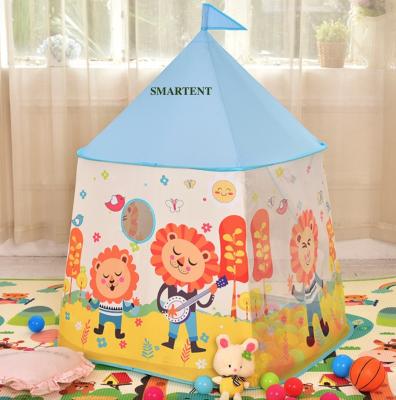 China Festival Camping outdoor Play House Tent Foldable Printing Lion Pattern Kids Tepee for sale