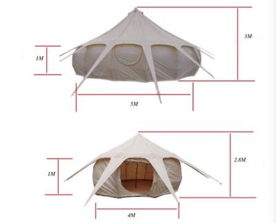 China 5M 280GSM Beige Lotus Tent Glamping for sale