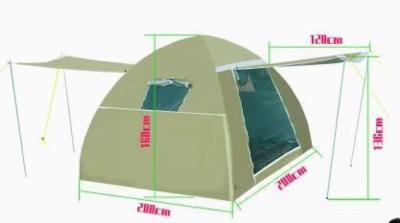 China Large 4 Person Inflatable Outdoor Tents Silver Colated 210T Dome Air Tent 200X200X150CM for sale