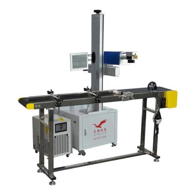 China Automatic Pipe Flying Laser Marking Machine Ultraviolet With Conveyer Belt for sale