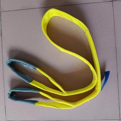 China 3T Polyester flat webbing sling, Yellow, different length for sale