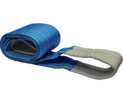 China Single Layer 4 Tonne Flat Polyester Webbing Sling Eye and Eye lifting sling blue for sale