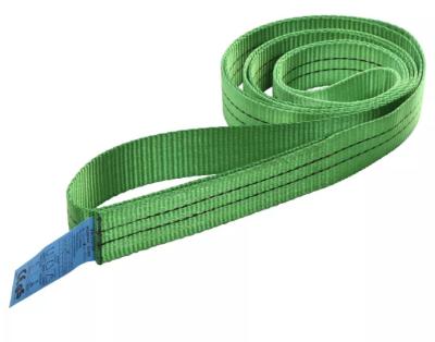China 2 Tonne Single Layer Flat Webbing Sling , Green Endless Lifting Slings for sale
