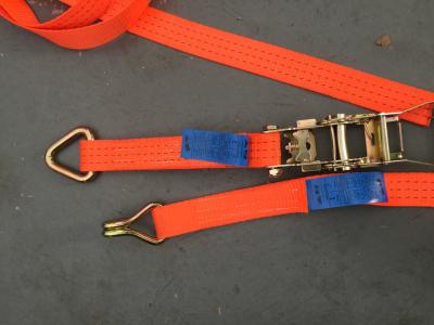 China 10 Meters 1.5T Ratchet Tie Down Straps 100% High Strength Polyester J Hook for sale
