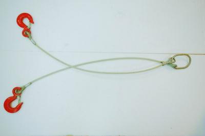 China EN 13414-1 22mm Double Leg Steel Wire Rope Sling Assembly for sale