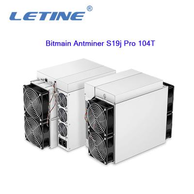 China Bitmain Asic Antminer S19J PRO 104T Sha-256 BTB Aisc Miner3068W Hashrate 104T Miner for sale