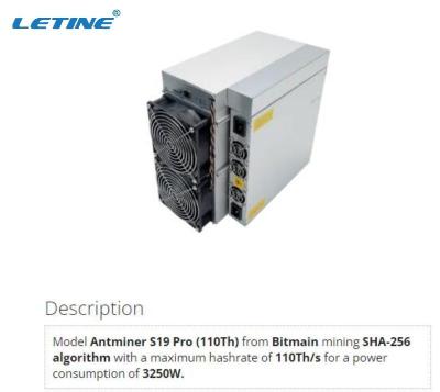 China Sha256 BTC Miner Bitmain Antminer S19 PRO 110Th Used S19A Pro 110T Bitcoin for sale