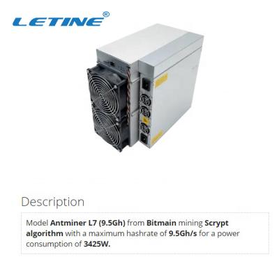 China 9050Mh 9500Mh Bitmain Antminer L7 9160 Mh 9.16Gh 75db DOGE  LTC for sale