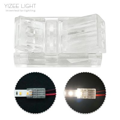 China 2 Pin SMD LED Strip Connectors Transparent Housing Strip To Wire Connectors for sale