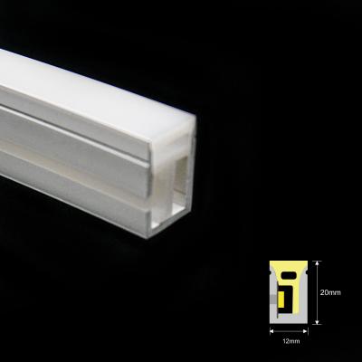 China 12 * 20mm de silicona Neón Flex banda lateral curva 24v IP67 LED cinta resistente al agua en venta