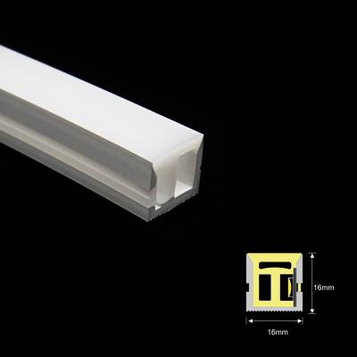 China 16*16mm Emitente lateral IP67 resistente al agua Silicona Neón de banda de luz 24V LED Neón Flex en venta