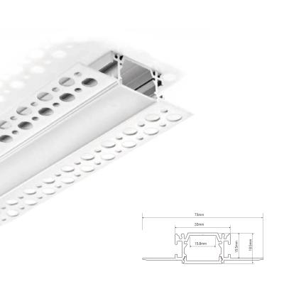 China 33*19mm Recessed Drywall Plaster Gypsum Led Aluminum Profile For LED Strip for sale
