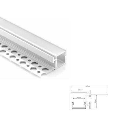 China 23*16mm Aluminium Gypsum Plaster Trimless Recessed LED Linear Profile for sale