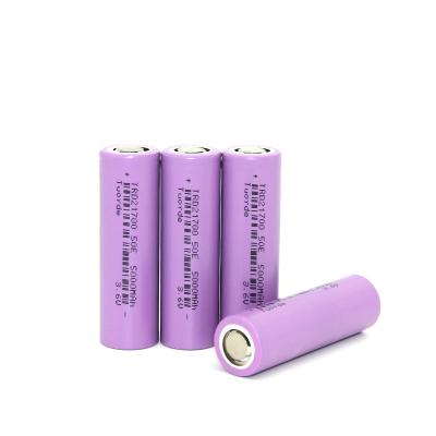 China Customized Lithium Ion Battery Cell 5000mAh 3.6V 21700 UN38.3 Cylindrical 2C Dscharge for sale