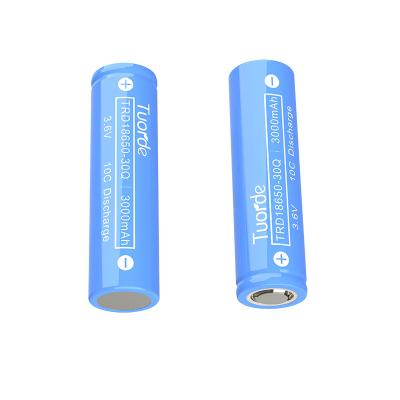 China Li Ion High Discharge Lithium Battery 18650 3000mah Cylinder Rechargeable battery 10C Discharge for sale