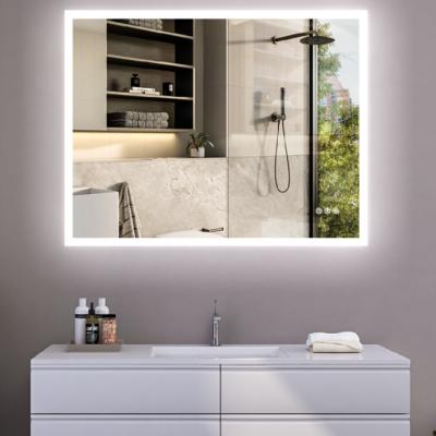 China Tempered Touch Frameless Bathroom Mirror With LED Lighting And Defogger for sale