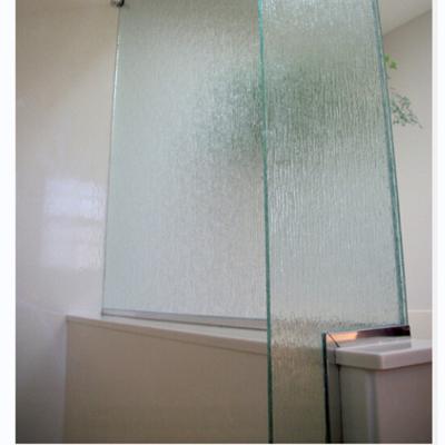 China Art Decorative Fluted Tempered Glass 12mm Thickness For Shower Room for sale