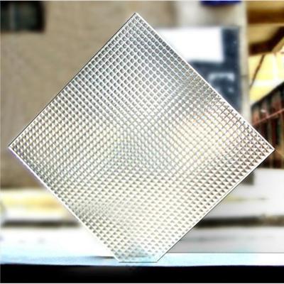 China Cross Fluted Patterned Tempered Glass Flat Decorative Shower Screen for sale