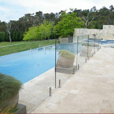 China Light Pool Fencing Frameless Glass Tempered Stainless Aluminium Brackets for sale