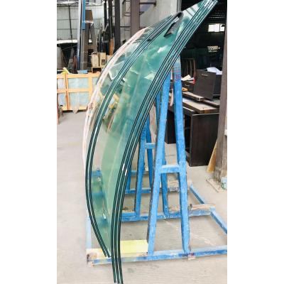 China 3mm-19m m curvaron el borde plano de cristal moderado Bent Curved Glass enorme en venta