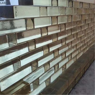 China SGCC Solid Glass Brick Block Polished Edge For Wall Decration for sale
