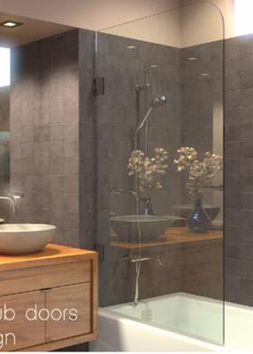 China Tela de chuveiro de vidro moderada de grande resistência, tela de vidro da banheira com dobradiça à venda
